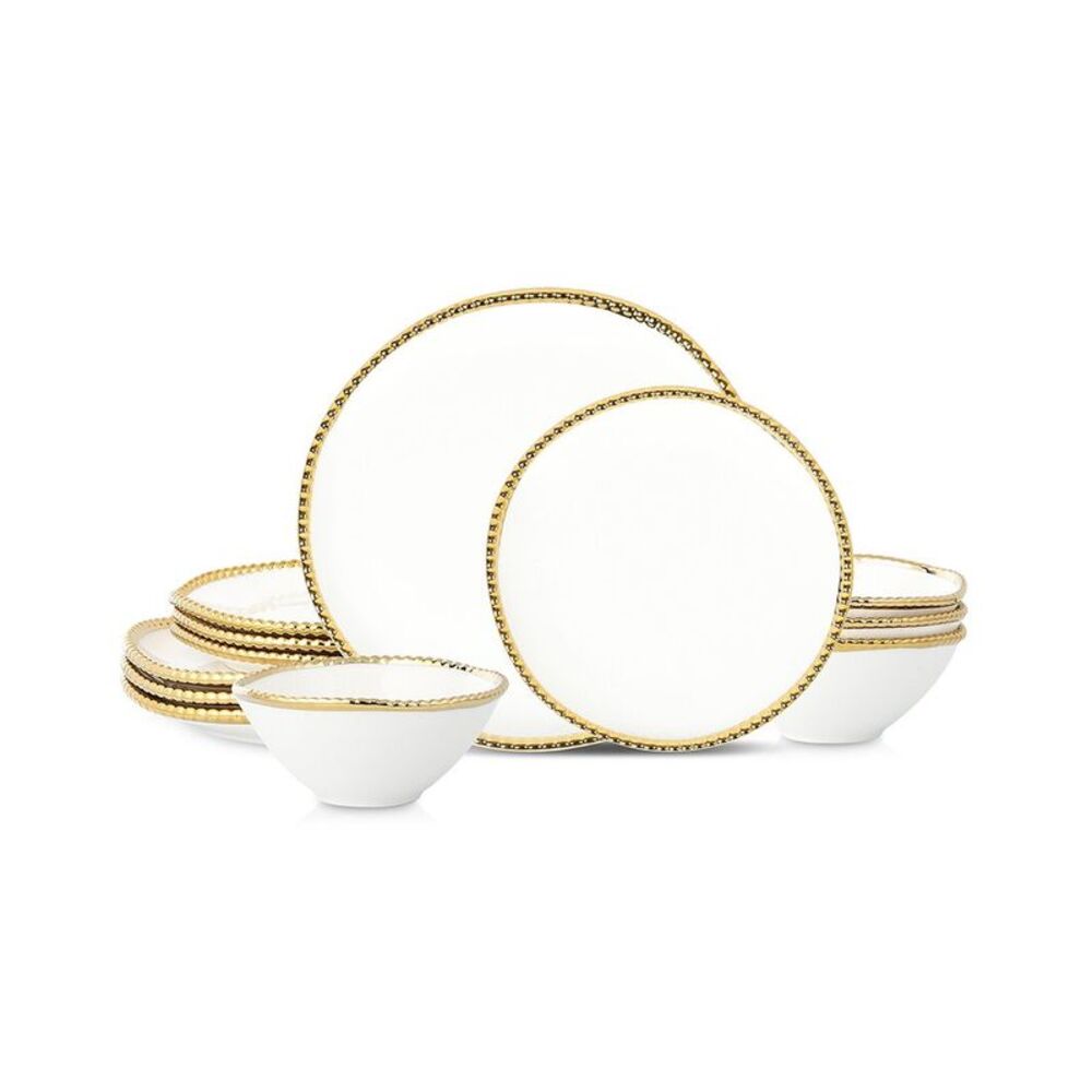 Christian Siriano Akoya 12Pc Porcelain Dinnerware Set
